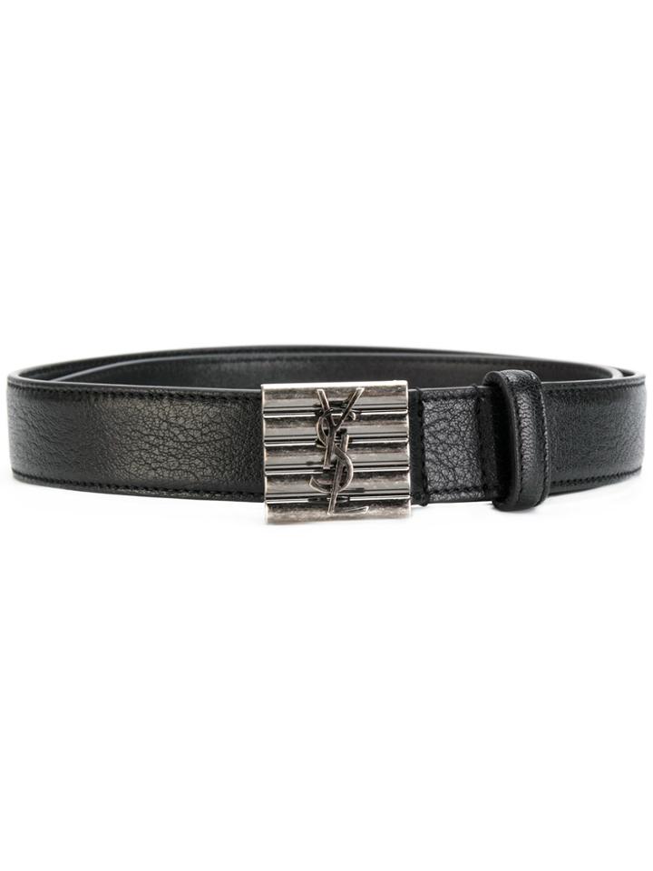 Saint Laurent Monogram Buckle Belt - Black