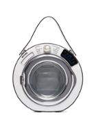 Moschino Washing Machine Round Leather Tote Bag - White