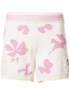 Barrie Moon Flowers Shorts, Women's, Size: Small, White, Cashmere