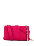 Paule Ka Satin Woven Bow Clutch - Pink