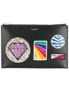 Saint Laurent Multi-patch Clutch, Men's, Black, Leather