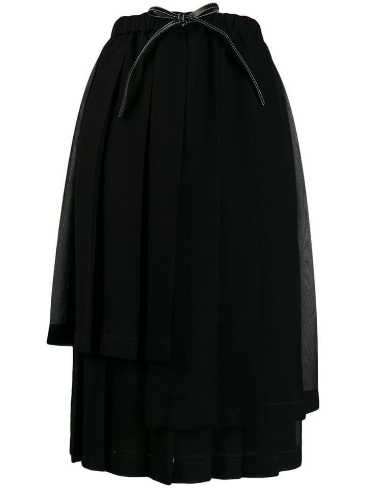 Loewe Pleated Layer Skirt - Black