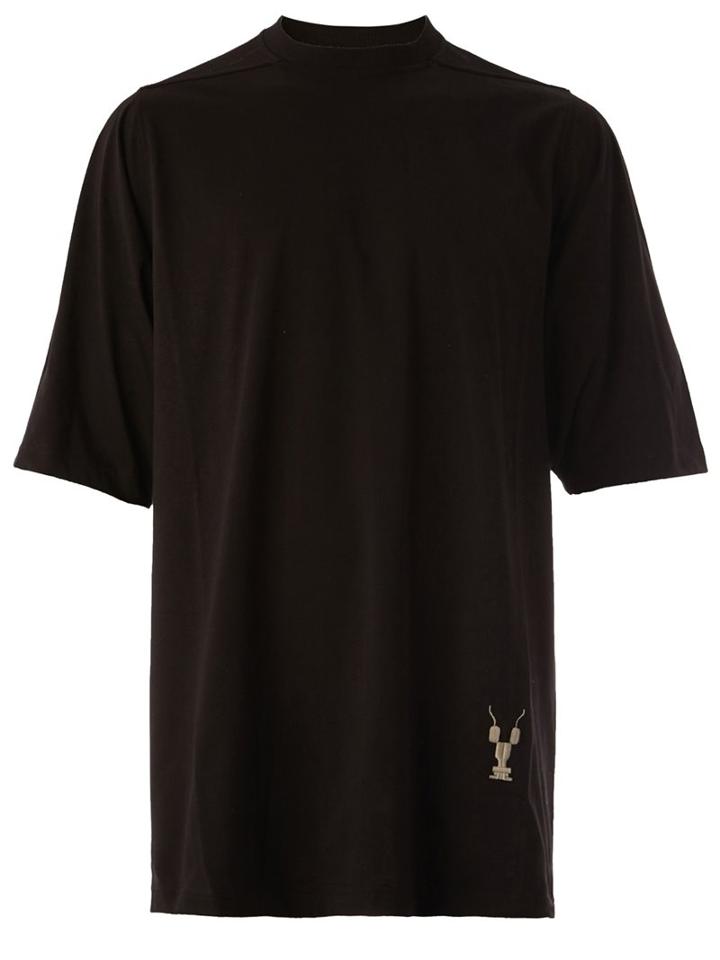 Rick Owens Drkshdw Embroidered Logo T-shirt, Men's, Black, Cotton