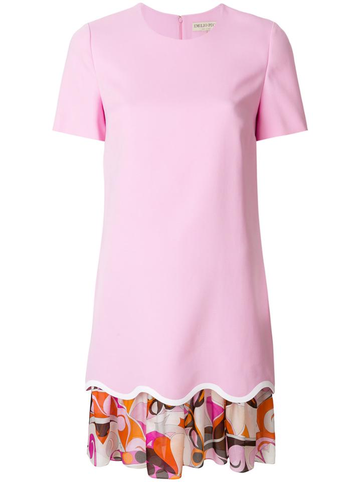 Emilio Pucci Layered Scalloped-hem Dress - Pink & Purple