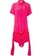 Christopher Shannon Upside Down Tail Shirt, Women's, Size: L, Pink/purple, Silk