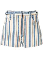 Miu Miu Striped Denim Shorts - Blue
