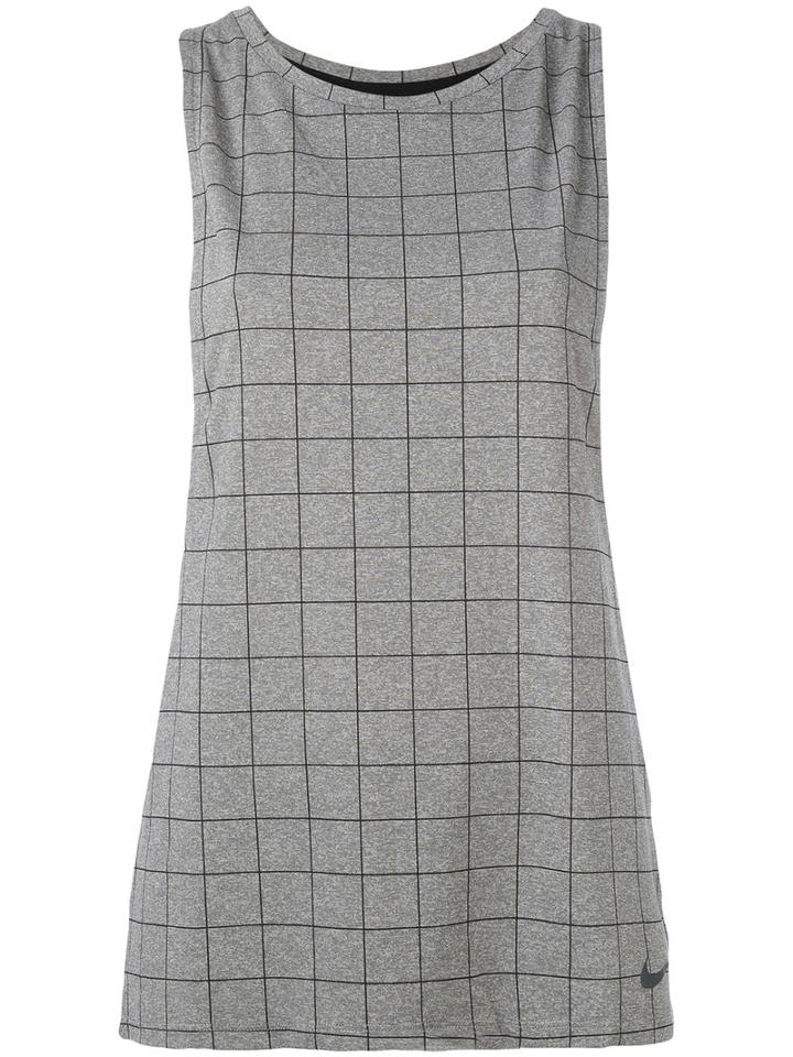 Nike - Checked Tank Top - Women - Nylon/polyester/spandex/elastane - S, Grey, Nylon/polyester/spandex/elastane