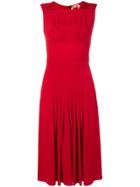 No21 Pleated Detail Dress - Red