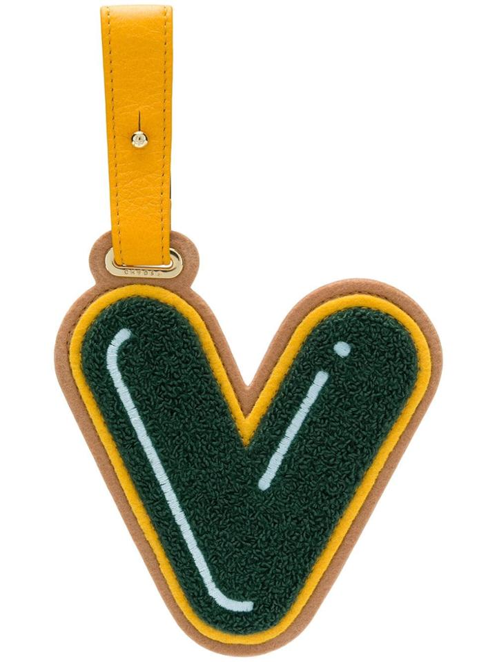 Chaos Letter V Luggage Tag - Green