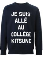 Maison Kitsuné Quote Print Sweatshirt, Men's, Size: M, Blue, Cotton