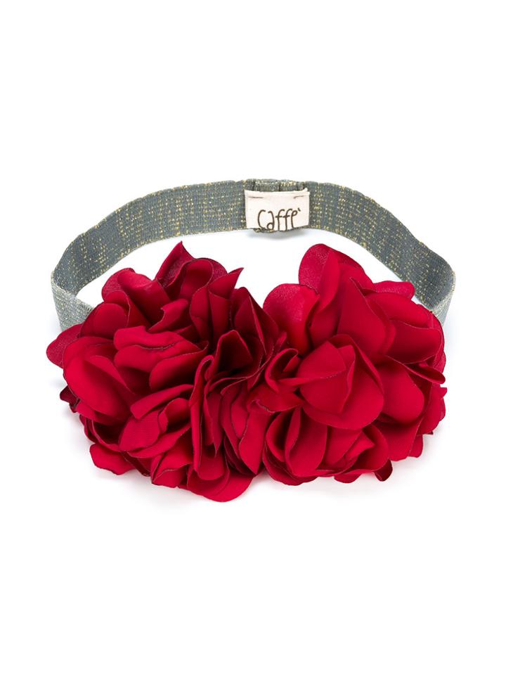 Caffe' D'orzo Floral Embellished Headband - Red