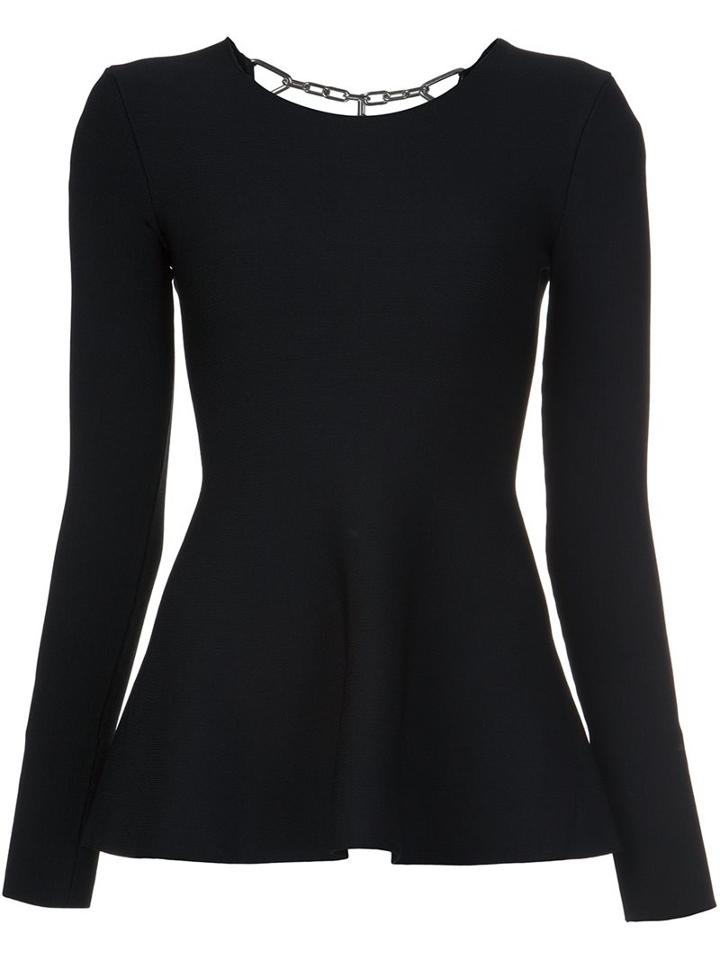 Alexander Wang Peplum Top, Women's, Size: Large, Black, Nylon/spandex/elastane/viscose