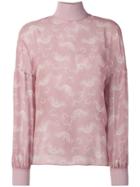 Fendi Embroidered Long-sleeve Blouse - Pink