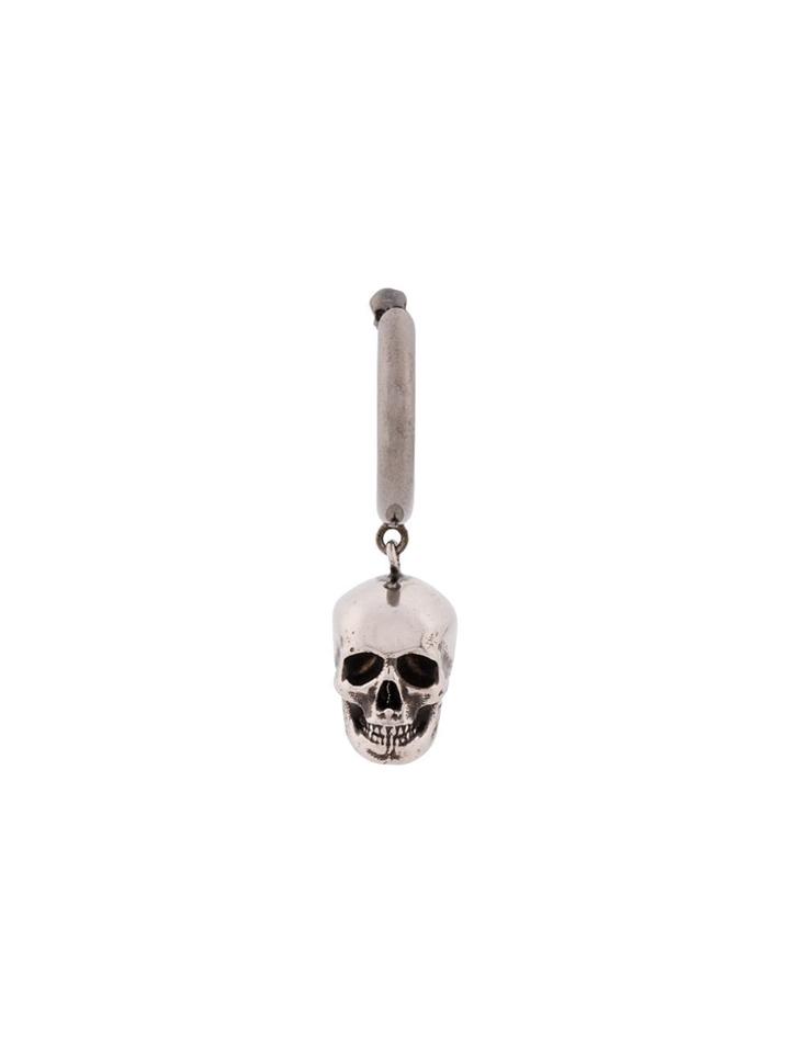 Alexander Mcqueen Single Skull Earring - Silver