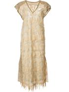 Tsumori Chisato - Embroidered Shift Dress - Women - Polyester/rayon - 3, Grey, Polyester/rayon