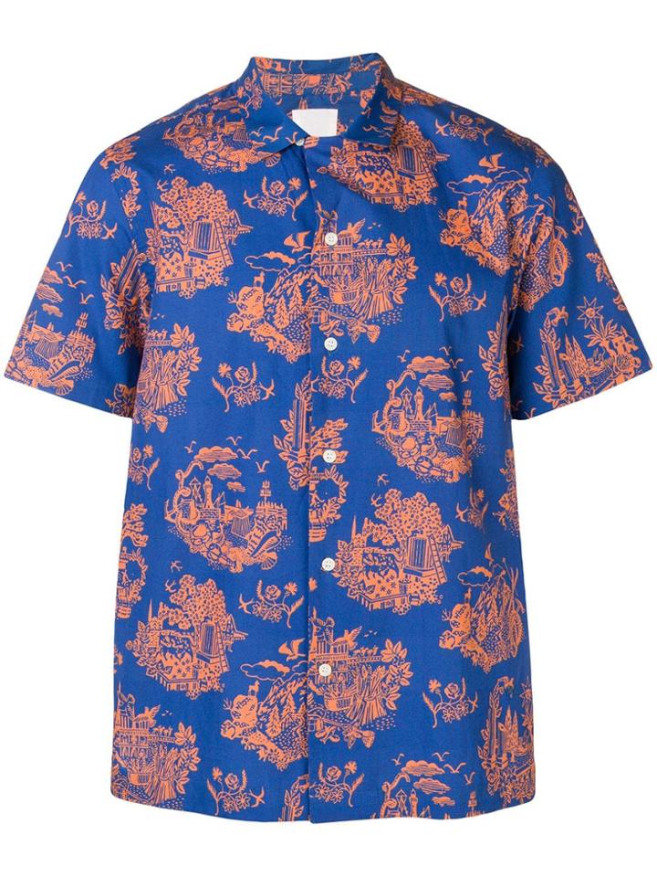 Wood Wood Printed Shortsleeved Shirt - Blue