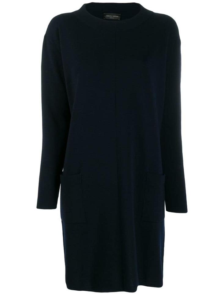 Roberto Collina Shift Sweater Dress - Blue