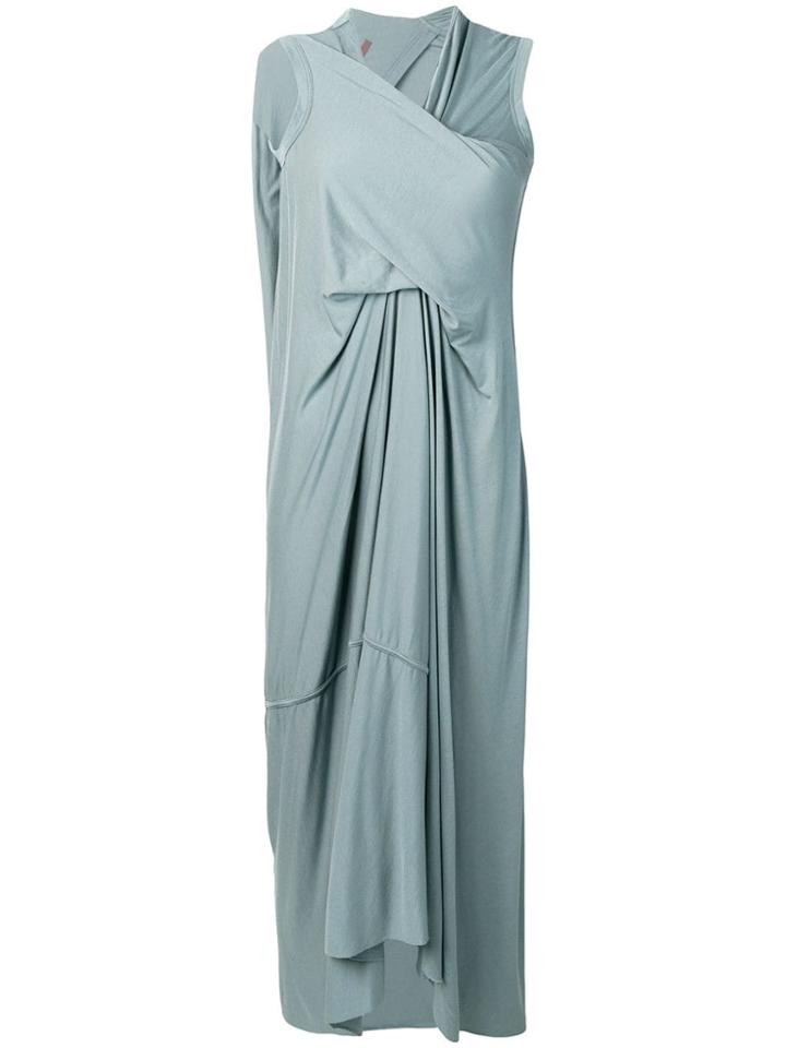 Rick Owens Lilies Gathered Detail Midi Dress - Blue