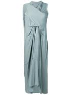 Rick Owens Lilies Gathered Detail Midi Dress - Blue