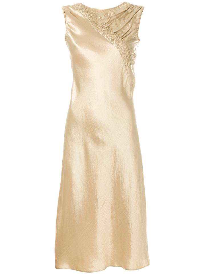 Maison Margiela Textured Satin Shift Dress - Nude & Neutrals