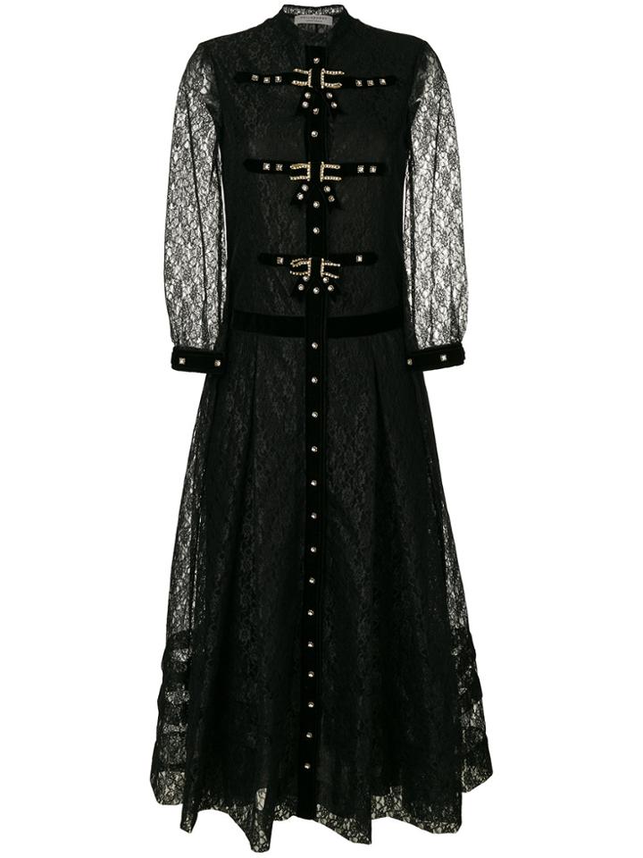 Philosophy Di Lorenzo Serafini Pleated Lace Rhinestone Embellished