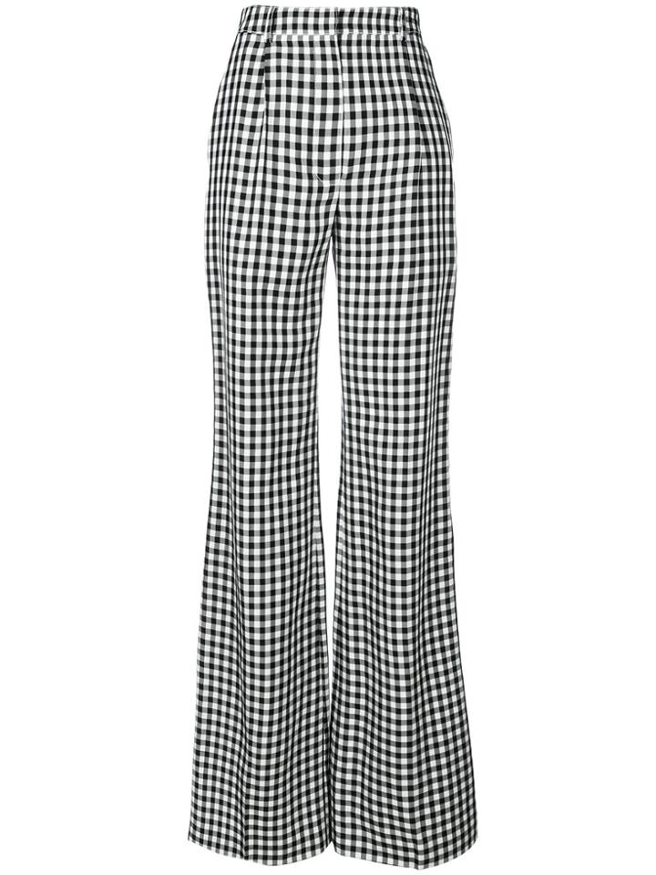 Sonia Rykiel Vichy Flared Trousers - Black