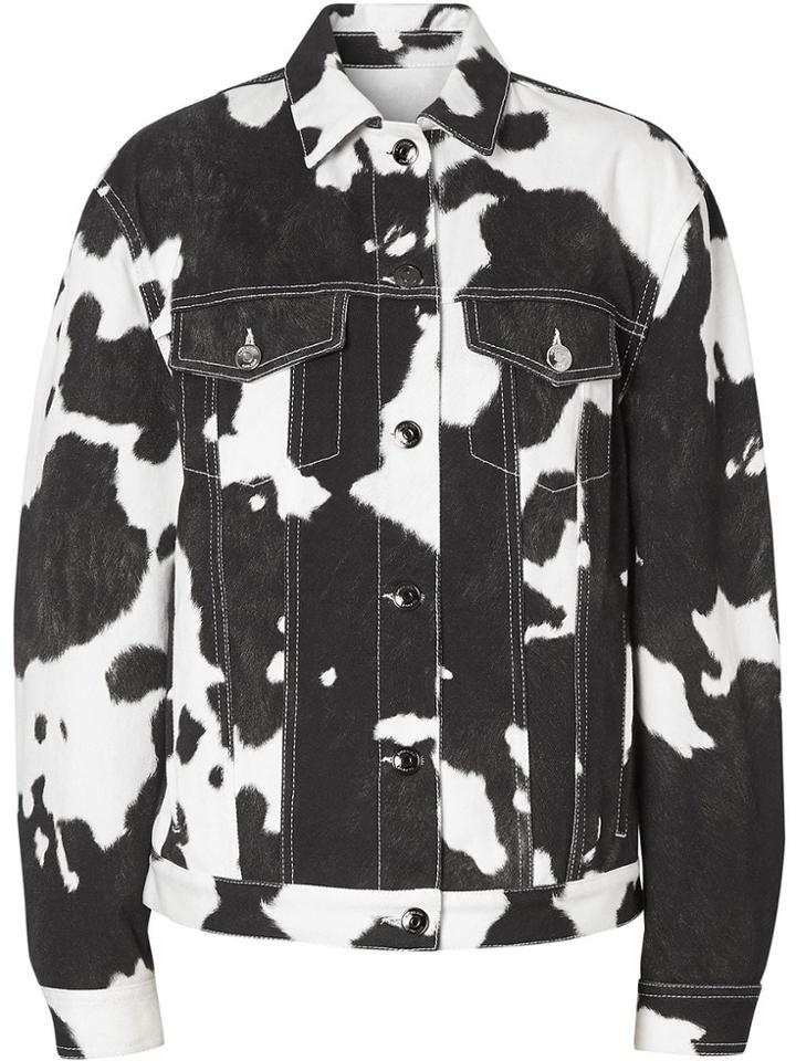 Burberry Cow Print Denim Jacket - Black