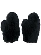 Yves Salomon Accessories - Mitten Gloves - Women - Lamb Fur - One Size, Black, Lamb Fur