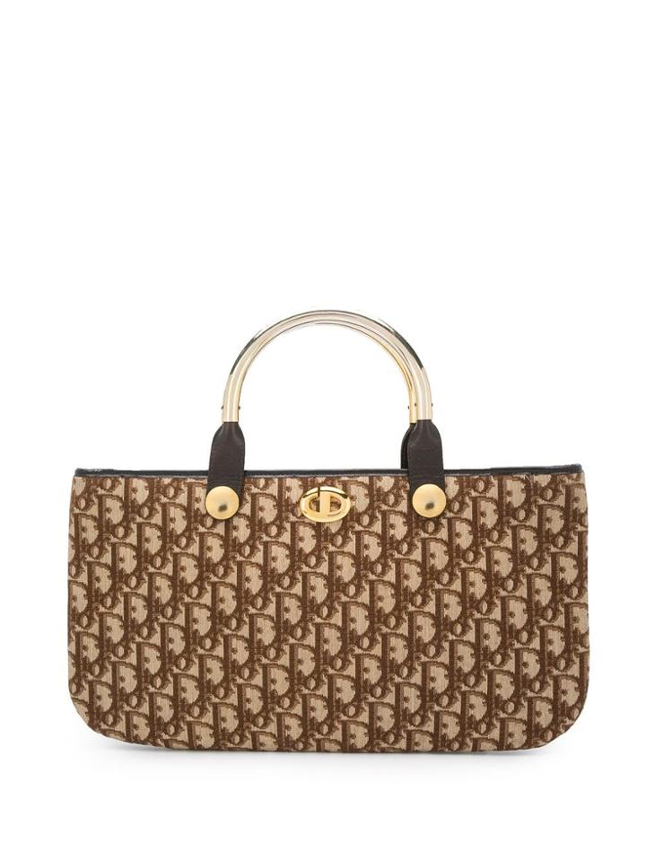 Christian Dior Vintage 1970's Logo Tote Bag - Neutrals