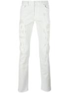 Dior Homme Ripped Tapered Jeans, Men's, Size: 33, Grey, Cotton/spandex/elastane