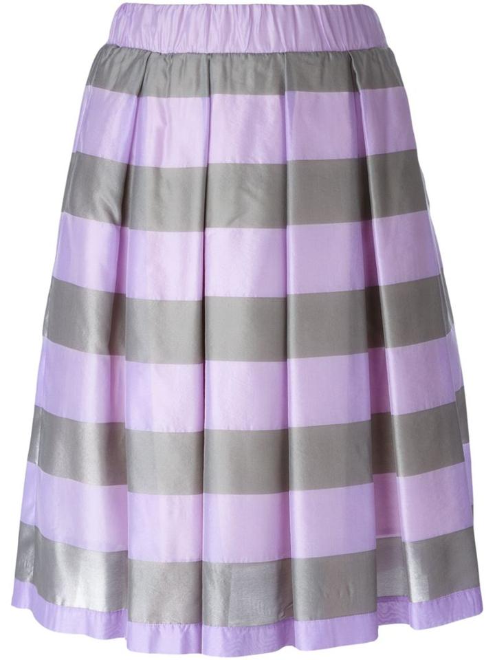 Erika Cavallini Semi Couture Striped Pleated Skirt