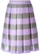 Erika Cavallini Semi Couture Striped Pleated Skirt