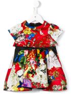 Roberto Cavalli Kids - Floral Print Party Dress - Kids - Cotton/polyester/viscose - 6 Mth, Infant Girl's, Red