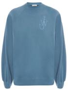 Jw Anderson Oversized Sleeves Placket Sweatshirt - 842 Blue