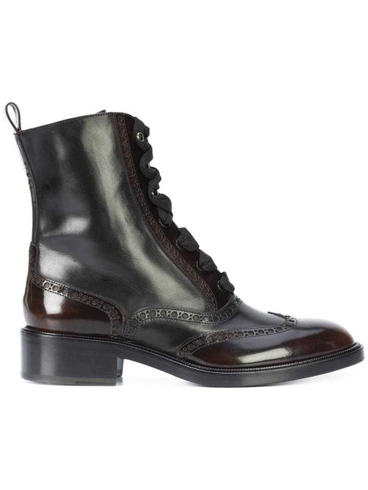 Sartore Lace-up Brogue Boots - Brown