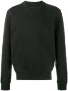 Maison Margiela Leather Elbow Patch Sweater, Men's, Size: 52, Black, Cotton/calf Leather