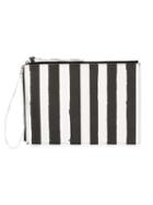 Mm6 Maison Margiela Scratched Stripe Print Clutch, Women's, Black, Pvc