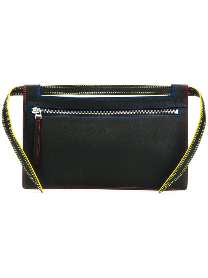 Elena Ghisellini Nia Multi Stitch Pouch Bag - Black