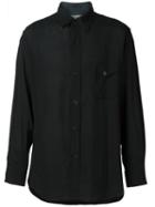 Yohji Yamamoto Triple Collar Shirt, Men's, Size: 2, Black, Tencel/cotton