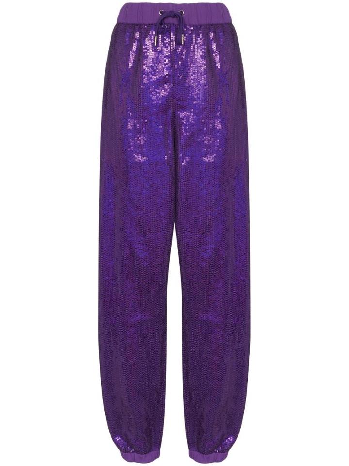 Ashish Sequin-embellished Track Pants - Purple