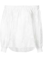 Elizabeth And James - Textured Off The Shoulder Top - Women - Nylon/polyester/rayon - L, White, Nylon/polyester/rayon