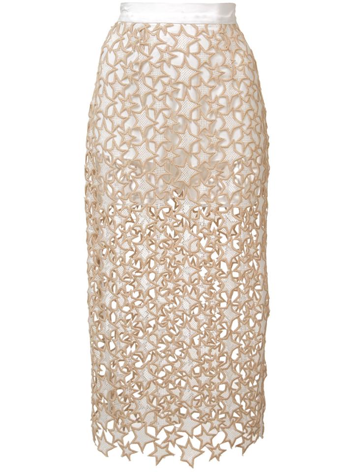 Fleur Du Mal Lace Insert Skirt - Nude & Neutrals