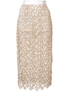 Fleur Du Mal Lace Insert Skirt - Nude & Neutrals