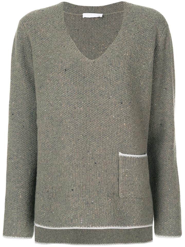 Fabiana Filippi V-neck Textured Sweater - Grey