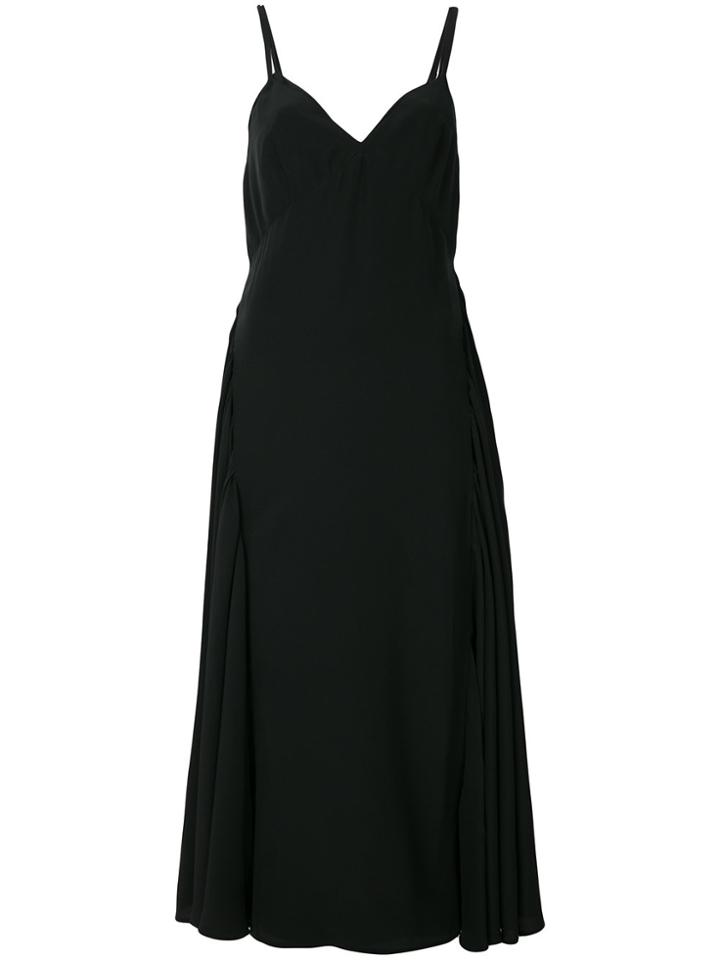 Prada Strappy Pleated Dress - Black