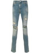Represent Distressed Slim-fit Jeans - Blue