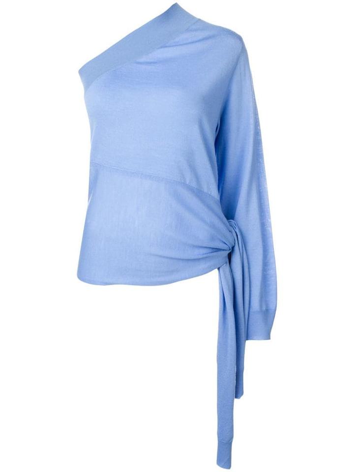 Stella Mccartney One Shoulder Knit Top - Blue
