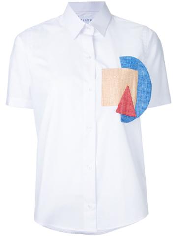 Bintthani - Geometric Motifs Shirt - Women - Cotton/linen/flax - L, White, Cotton/linen/flax