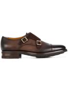 Santoni Gold Buckle Monk Shoes - Brown