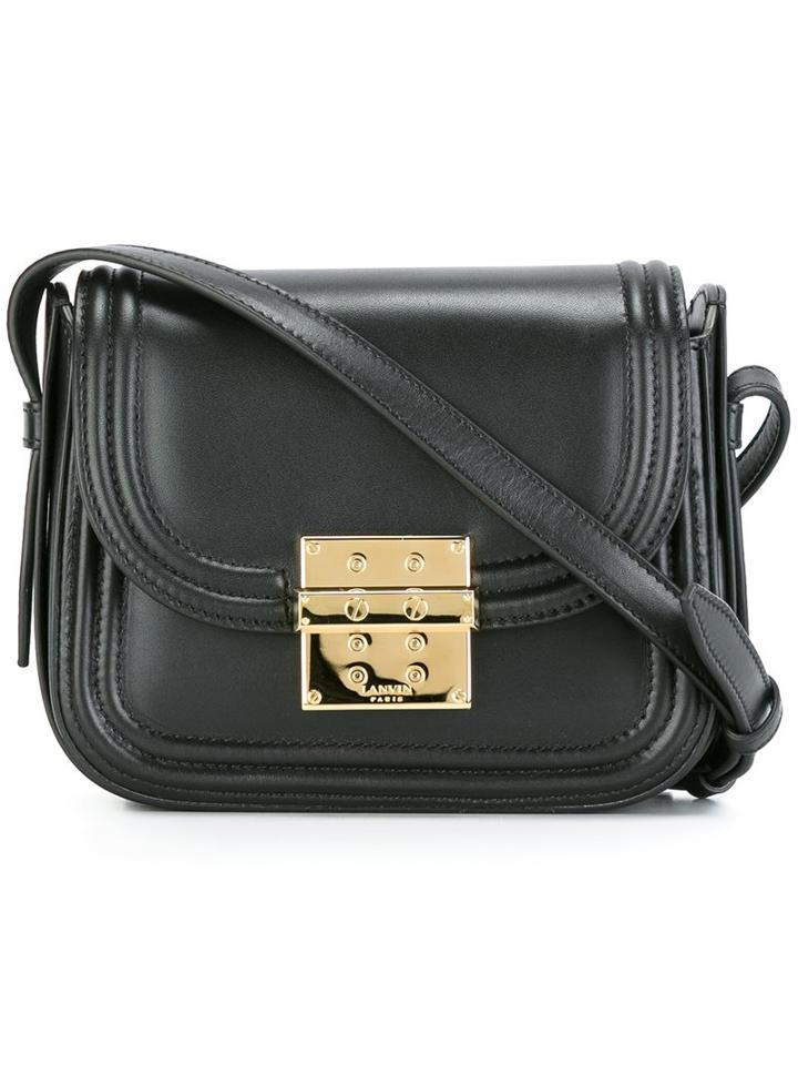 Lanvin 'lala' Shoulder Bag, Women's, Black, Cotton/calf Leather/polyester